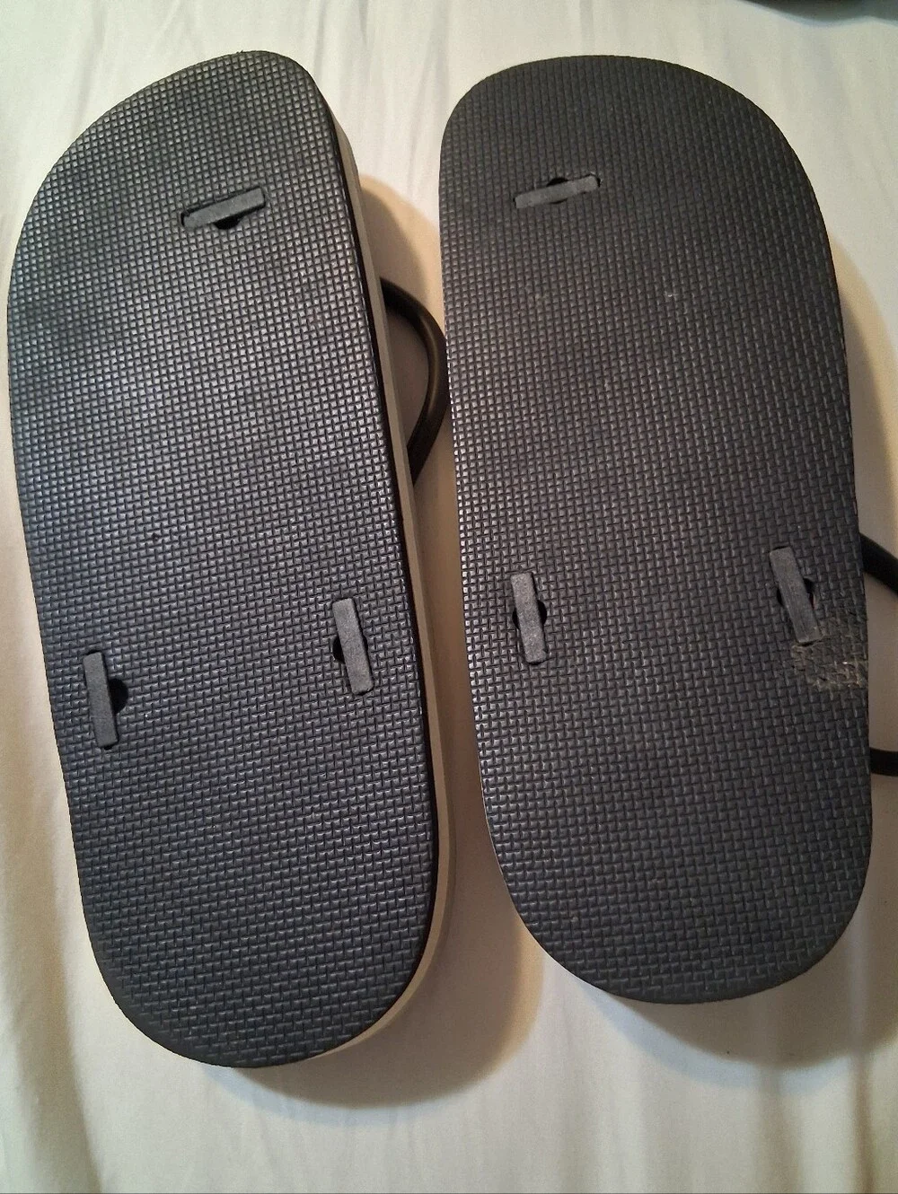 Tiddles Black Rubber Surgical Tubing Strap Sandals Recycled Tire Sole Beach
